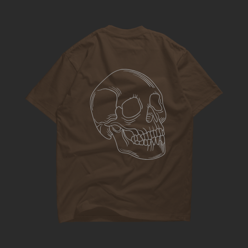 SKULL BROWN T-SHIRT